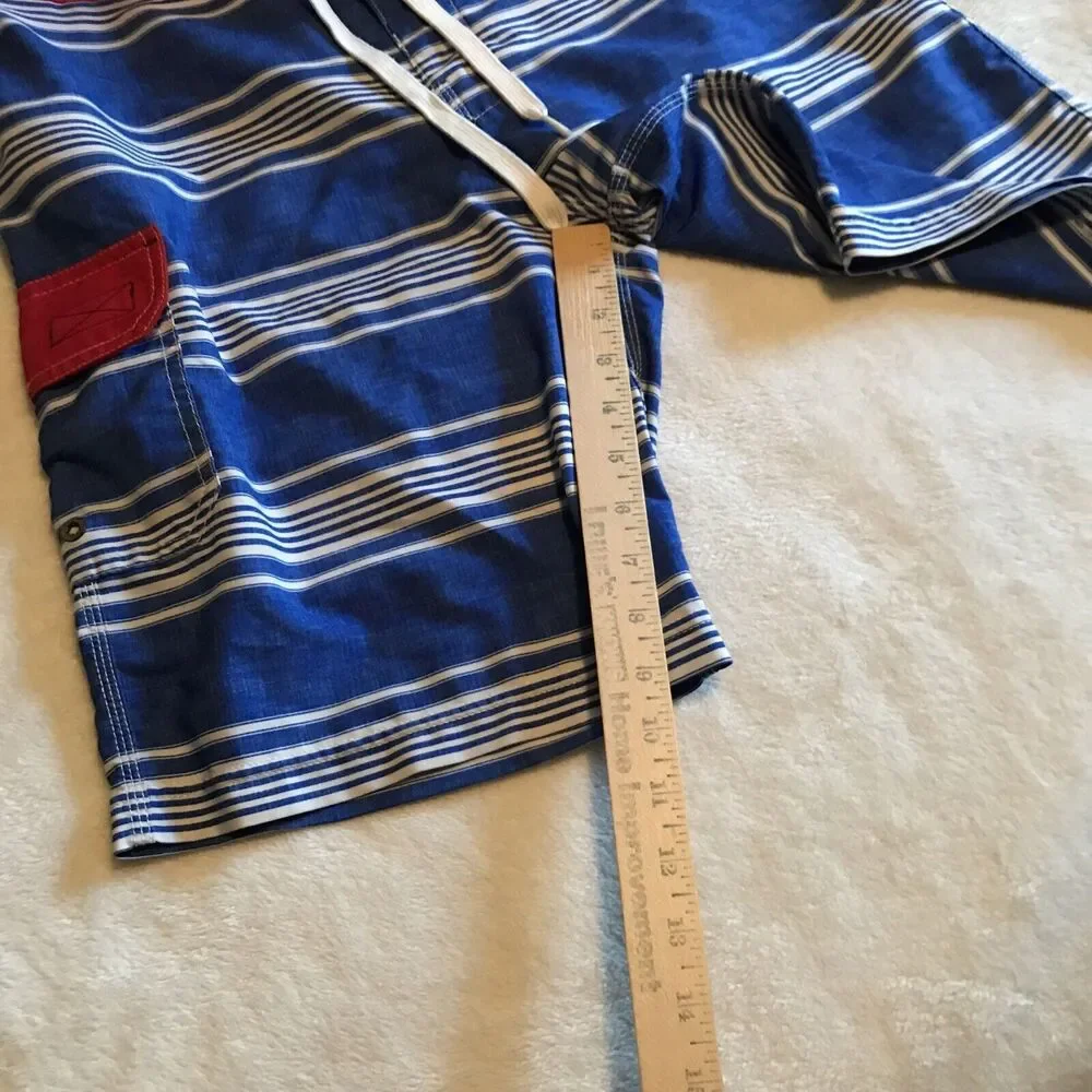 Sperry Board Shorts Top-Sider Size 32 Men's Multicolor Striped Swim Trunks